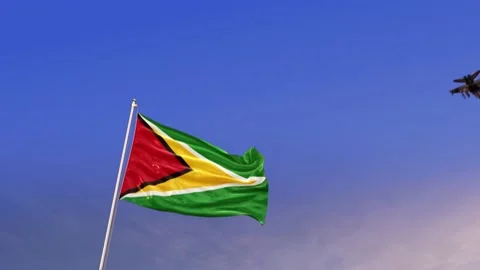 Guyana rend sky airforce Stock Footage 139435805