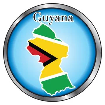 Guyana Round Button Stock Illustration