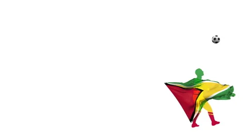 Guyana soccer player kicks  through himself Stock Footage 108724349