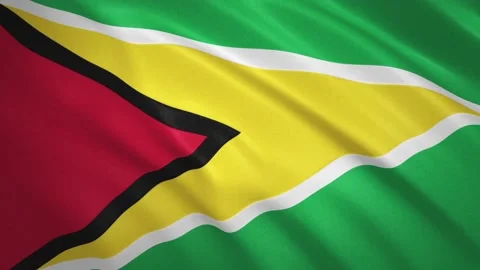 Guyana . Waving Flag Video Background Stock Footage 154394750