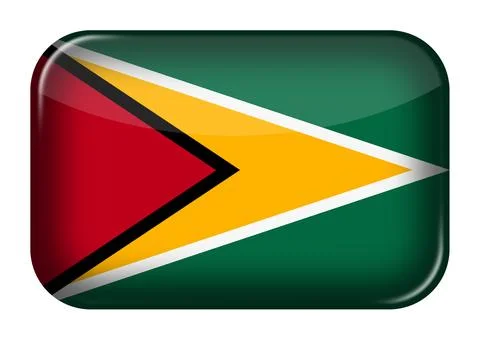 Guyana web icon rectangle button Stock Illustration