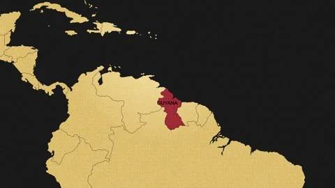Guyana World Map Red Color New Style Stock Footage 291438660