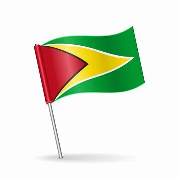 Guyanan flag map pointer layout. Vector illustration. Stock Illustration