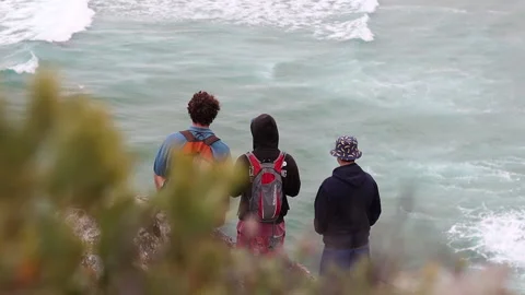 Guys on cliff pt2 Stock Footage 199219803