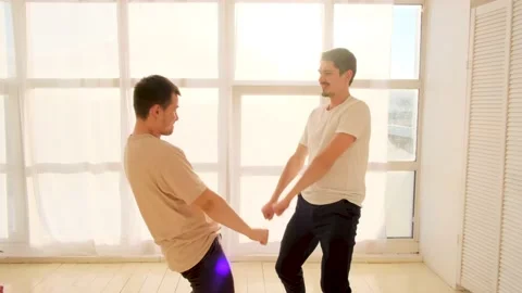 Guys dancing at home Stock Footage 146512019