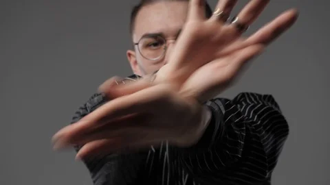 Guy's hands are dancing Video stock 107124643