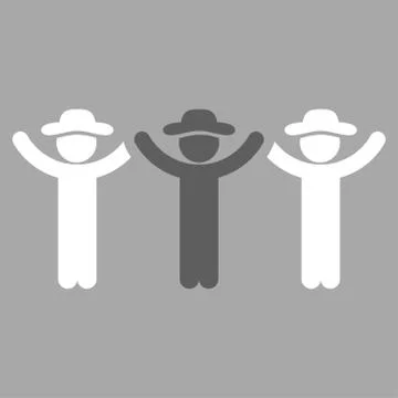 Guys Hands Up Roundelay Icon Stock Illustration