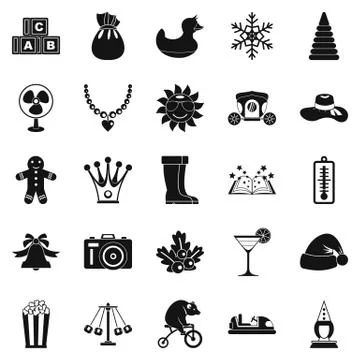 Guys icons set, simple style Stock Illustration