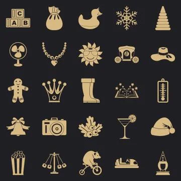 Guys icons set, simple style Stock Illustration