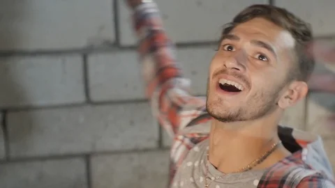 The Guy's Mood is Changing  Stock Footage 95545362