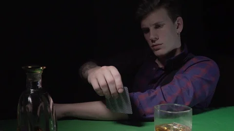 Guy's playing in a casino. Stock Footage 123430277