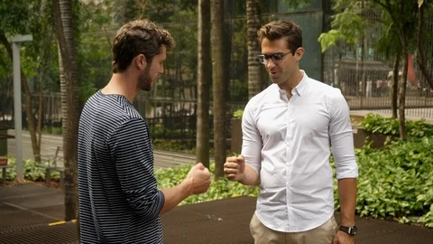 Guys playing together Stock Footage 93874274