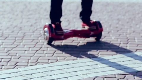 Guys ride hoverboard Stock-Footage 71828646