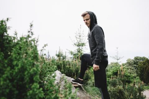 Guys on the run Stock Photos