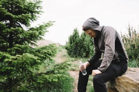 Guys on the run Stock Photos