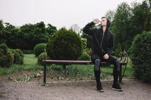 Guys on the run Stock Photos