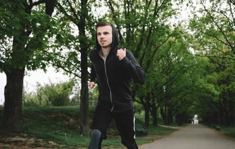 Guys on the run Stock Photos