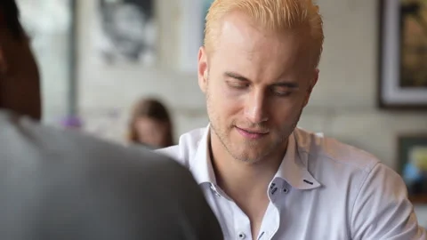 Guys Sharing Life Problems Always Support Best Friends. Friends Getting Down Hea Stock Footage 249137631