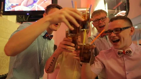 Guys at the stag-party Stock Footage 56494095