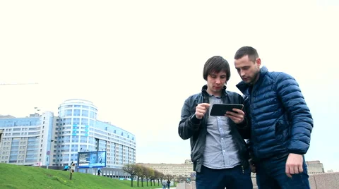 The guys with the tablet Stock Footage 50297181