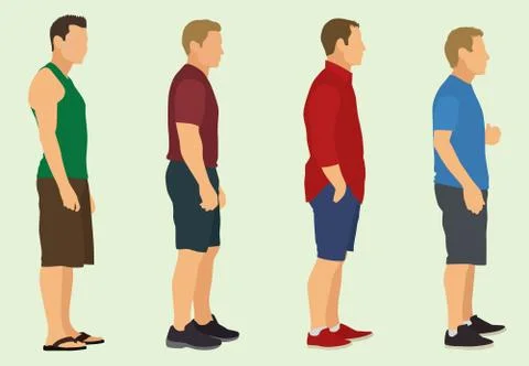 Guys Waiting in line Stock Illustration