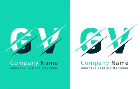 GV Letter Logo Vector Design Template Elements Stock Illustration
