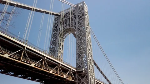 GW Bridge Winter View 4K 60 FPS Stock Footage 104981747