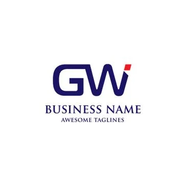 GW letter logo design vector illustration template Stock Illustration
