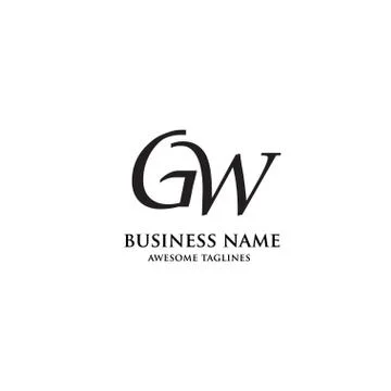 GW letter logo design vector illustration template Stock Illustration