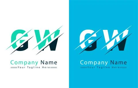 GW Letter Logo Vector Design Concept Elements Illustrazione stock