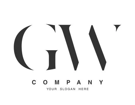 GW logo design. Initial letter g and w serif font style. Creative classic c.. Stock Illustration