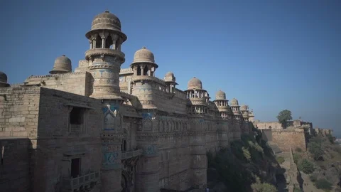 Gwalior ancient temples in India Video stock 111383678
