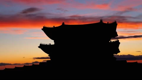 Gwanghwamun Gate, Time Lapse at Twilight, Seoul, South Korea Stock Footage 152461041