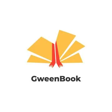 Gweenbook: Book and knowledge logo design in vector format. Stock Illustration