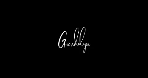Gwendolyn Woman's Name in Cursive Typography Animated Text Video stock 152402389