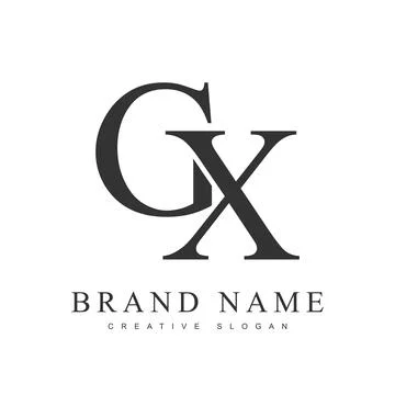 GX trendy logotype template. Initial letter g and x classic font style. Cre.. Stock Illustration