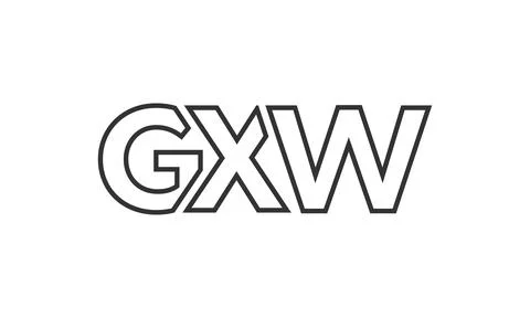 GXW logo design template with strong and modern bold text. Initial based ve.. Stock Illustration