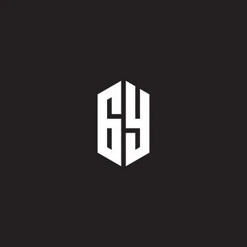 GY Logo monogram with hexagon shape style design template Stock Illustration