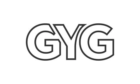 GYG logo design template with strong and modern bold text. Initial based ve.. Stock Illustration