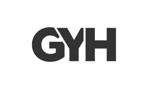 GYH logo design template with strong and modern bold text. Initial based ve.. 库存插图