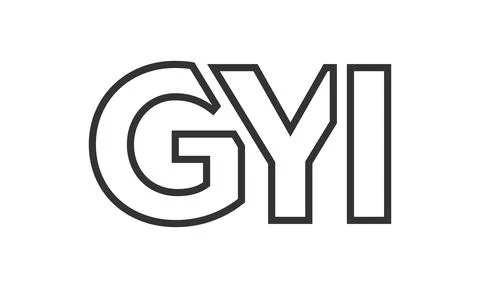 GYI logo design template with strong and modern bold text. Initial based ve.. 库存插图