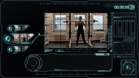 Gym Analysis with block scan mode Stock Footage 72378667