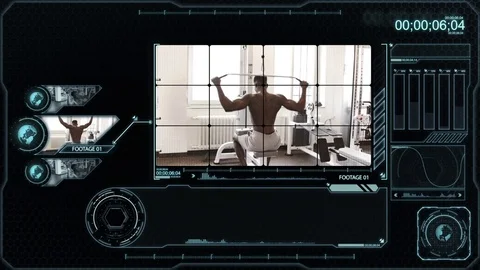 Gym Analysis footage, block scan mode Stock Footage 72368355