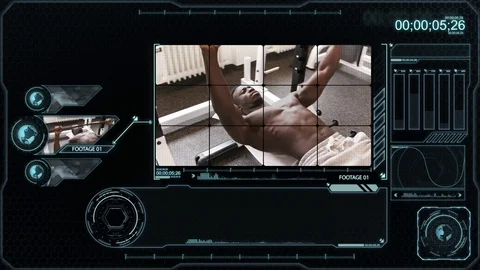 Gym Analysis footage, block scan mode Stock Footage 72376723