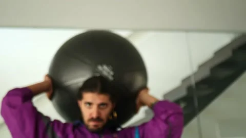 GYM BALL POST Video stock 141405255