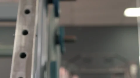 Gym barbell moving Stock Footage 87437354