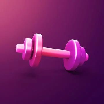 Gym barbell - stylized 3d CGI icon object, Not gen Ai Stock Illustration