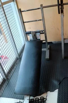 Gym Bench Press Setup for Strength Training Stock Photos
