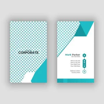 Gym Body Building Flat Vertical Business Card Design Template Stock-Illustration