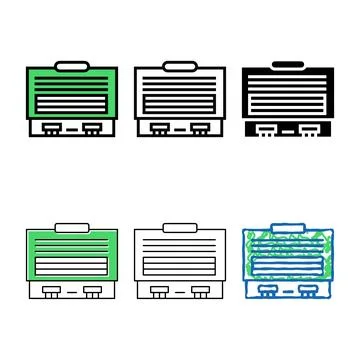 Gym building color icon vector concepts Stock Illustration